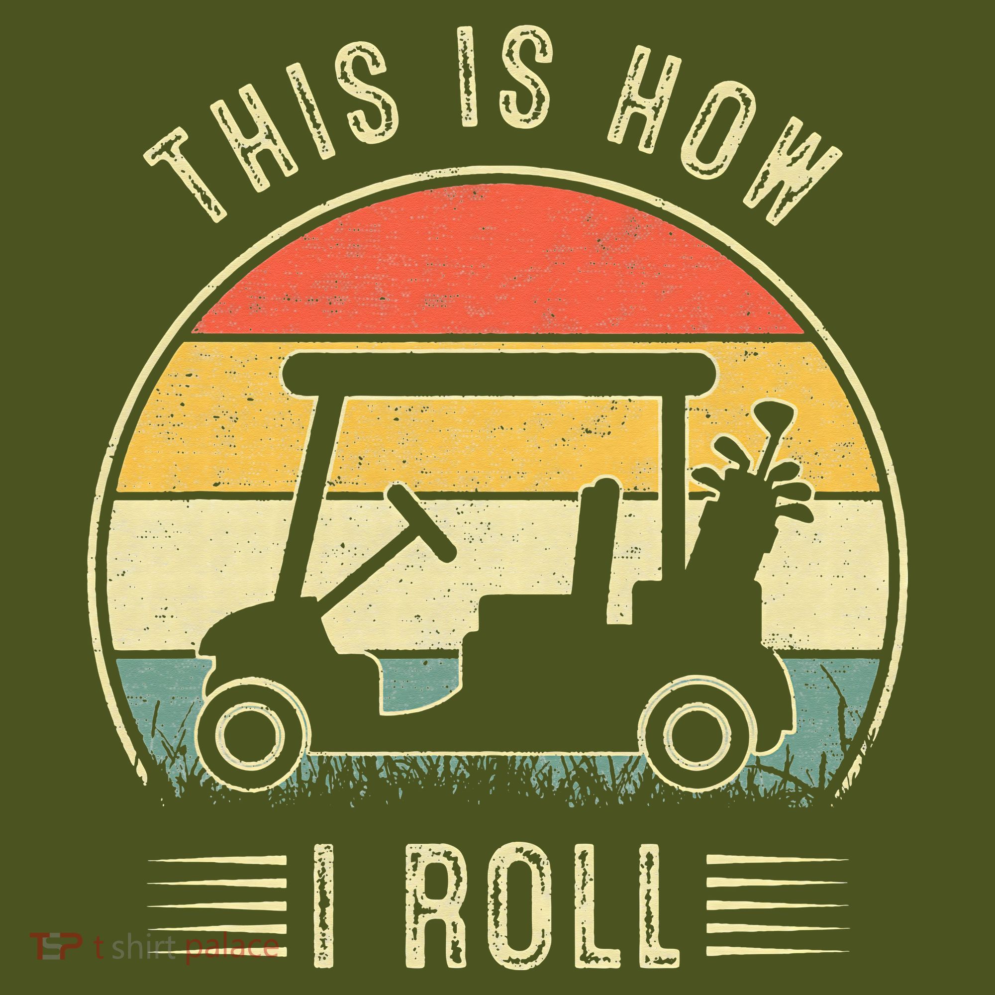 This Is How I Roll Golf Cart Funny Golfers The Baniff Cuffed Pom Beanie