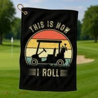 This Is How I Roll Golf Car Funny Golfers Golf Towel thumb 1
