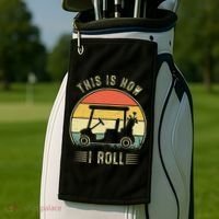 This Is How I Roll Golf Car Funny Golfers Golf Towel thumb 2