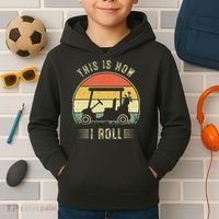 This Is How I Roll Golf Car Funny Golfers Kids Hoodie thumb 2