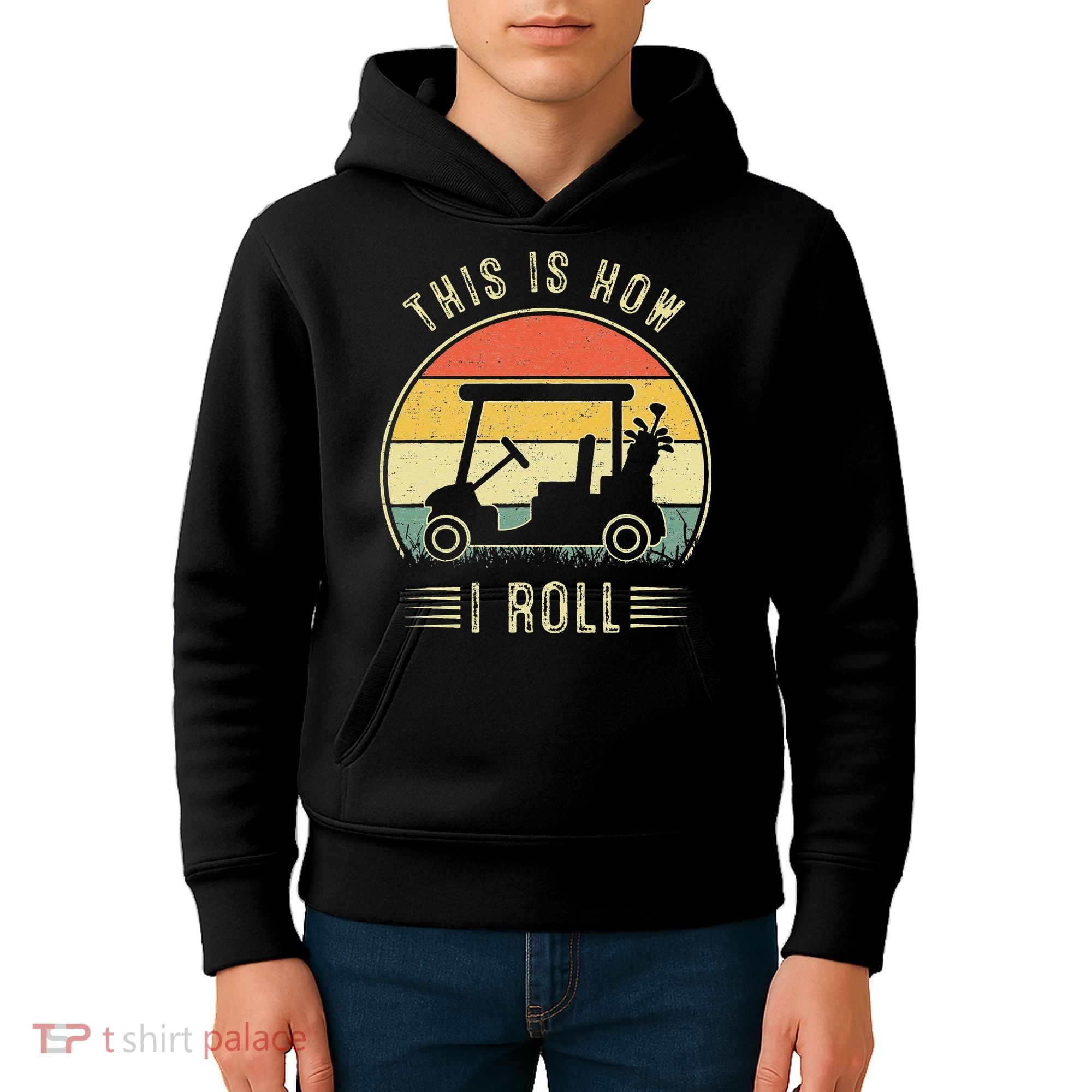 This Is How I Roll Golf Car Funny Golfers Kids Hoodie