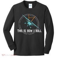 This Is How We Roll Pilot Shirts Funny Airplane Aircraft Tees Kids Long Sleeve Shirt thumb 0