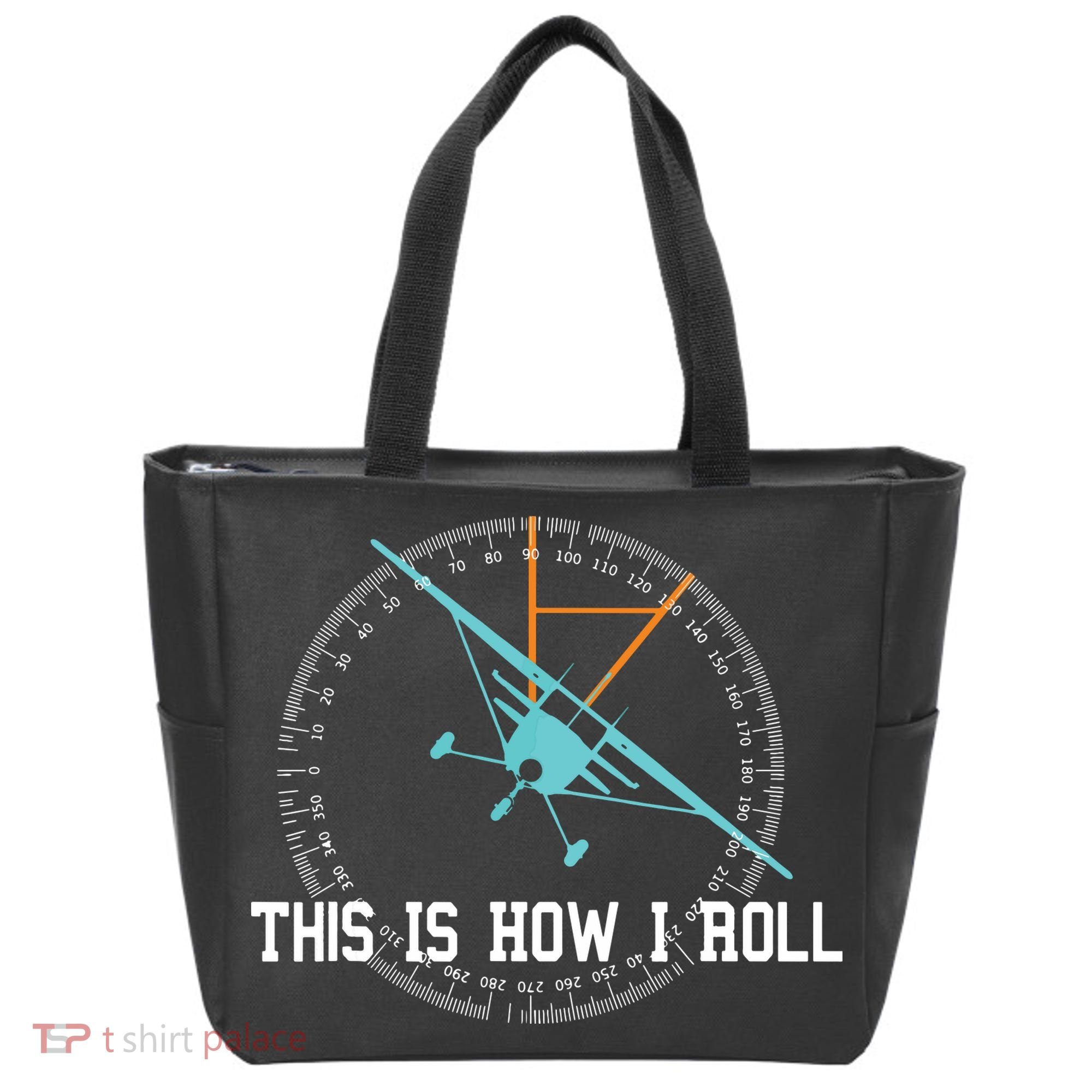 This Is How We Roll Pilot Shirts Funny Airplane Aircraft Tees Tote Bag