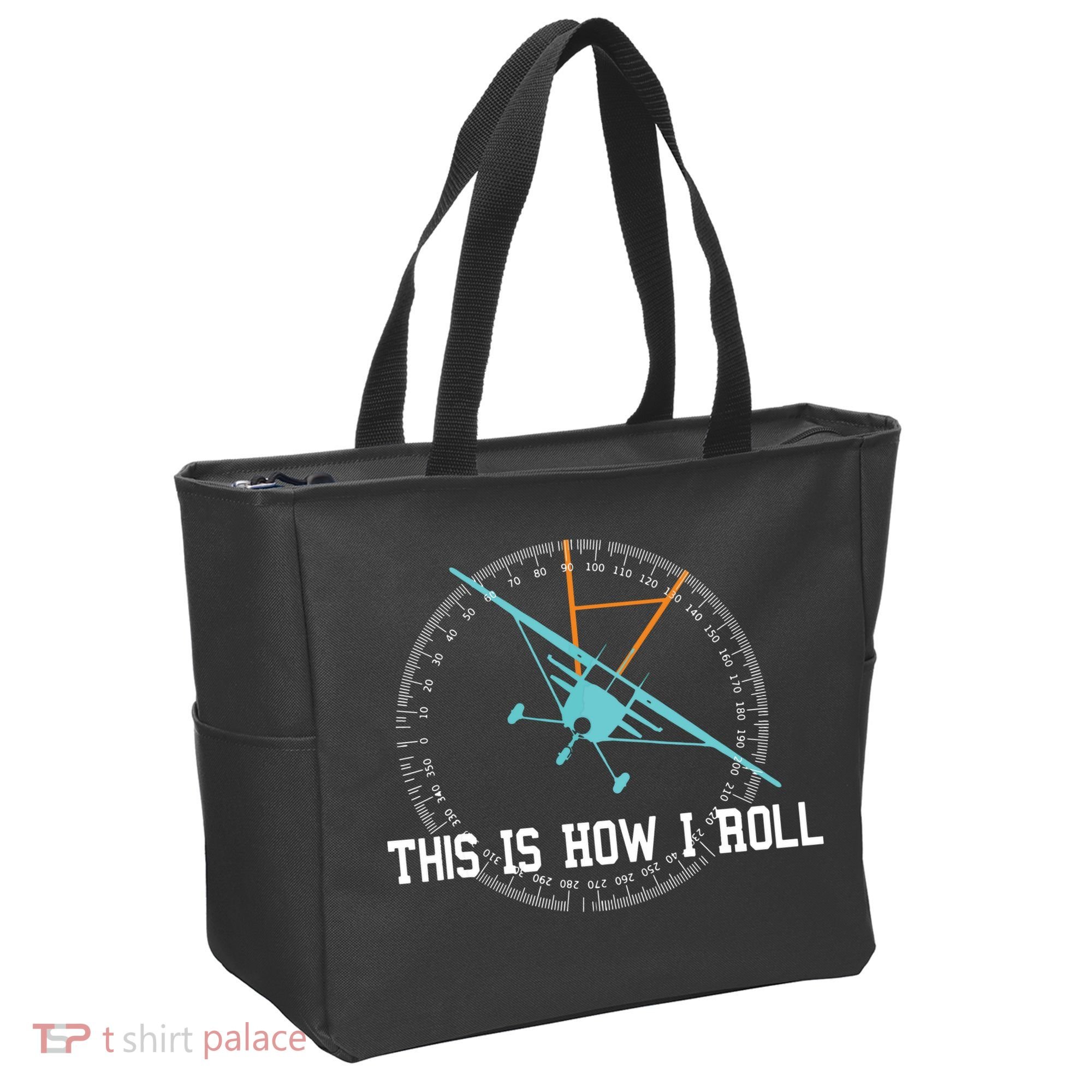 This Is How We Roll Pilot Shirts Funny Airplane Aircraft Tees Tote Bag