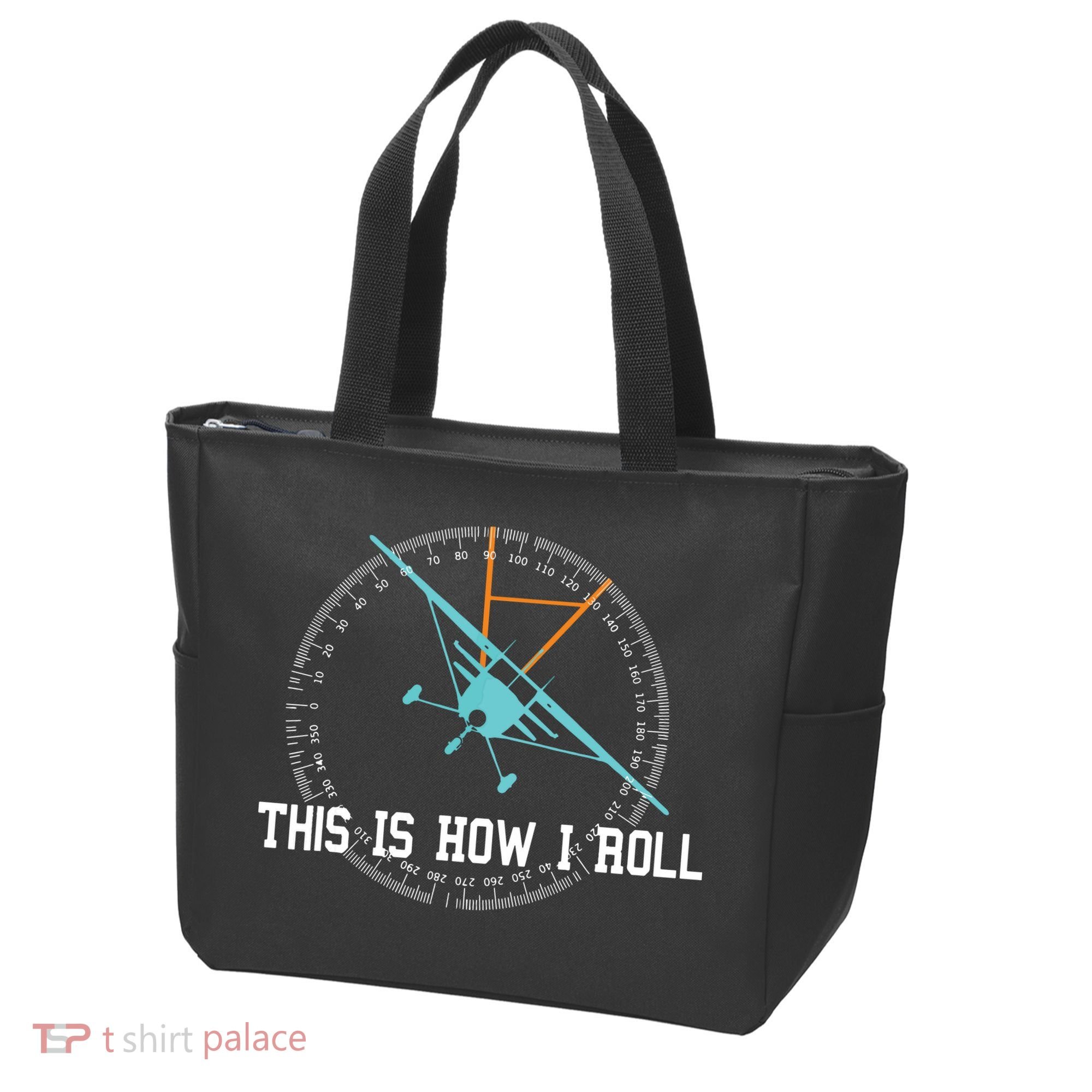 This Is How We Roll Pilot Shirts Funny Airplane Aircraft Tees Tote Bag