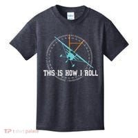 This Is How We Roll Pilot Shirts Funny Airplane Aircraft Tees Kids T-Shirt thumb 0