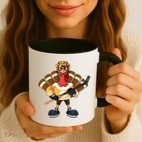 Thanksgiving Ice Hockey Gobble Player Turkey Skater Gift Great Gift Coffee Mug thumb 3
