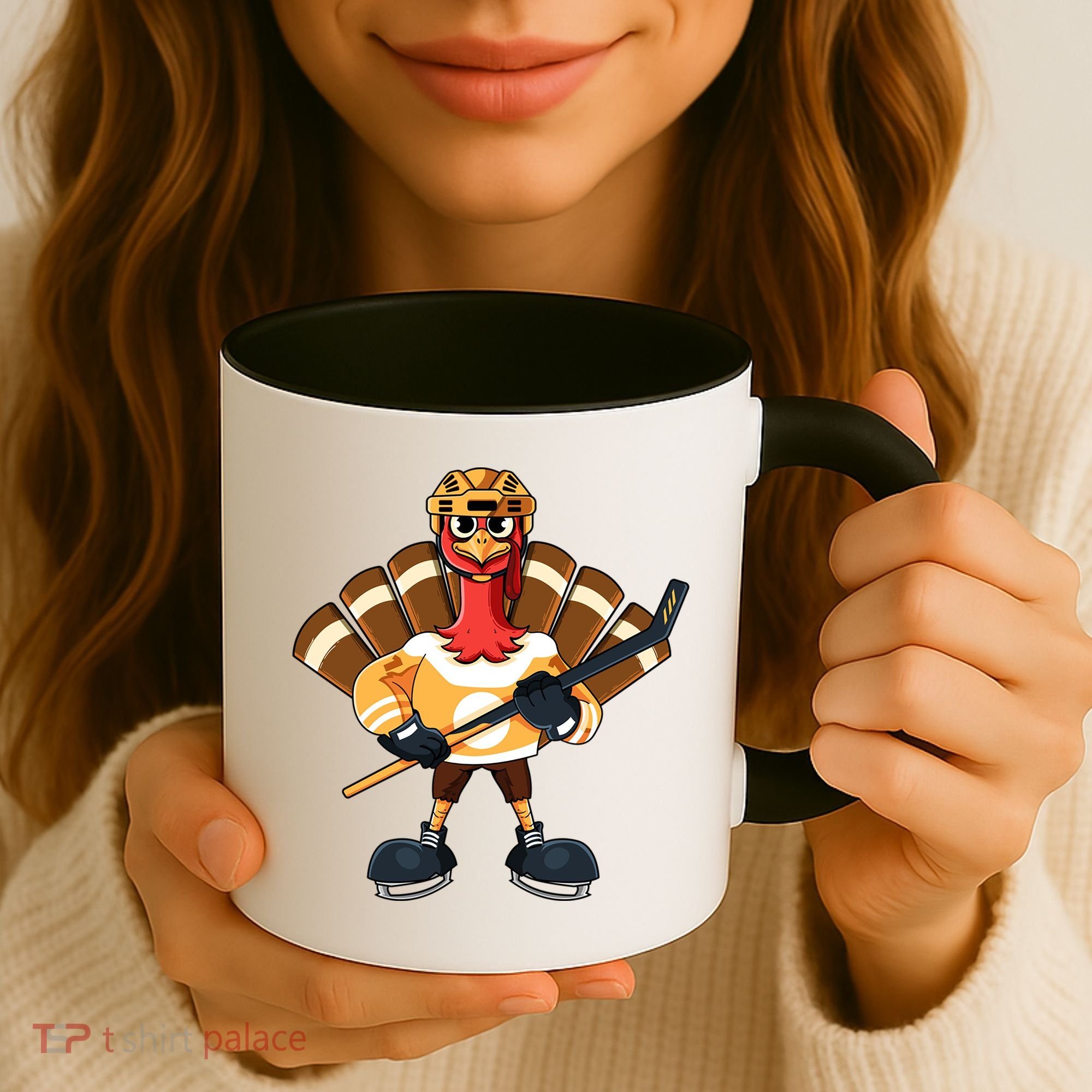 Thanksgiving Ice Hockey Gobble Player Turkey Skater Gift Great Gift Coffee Mug