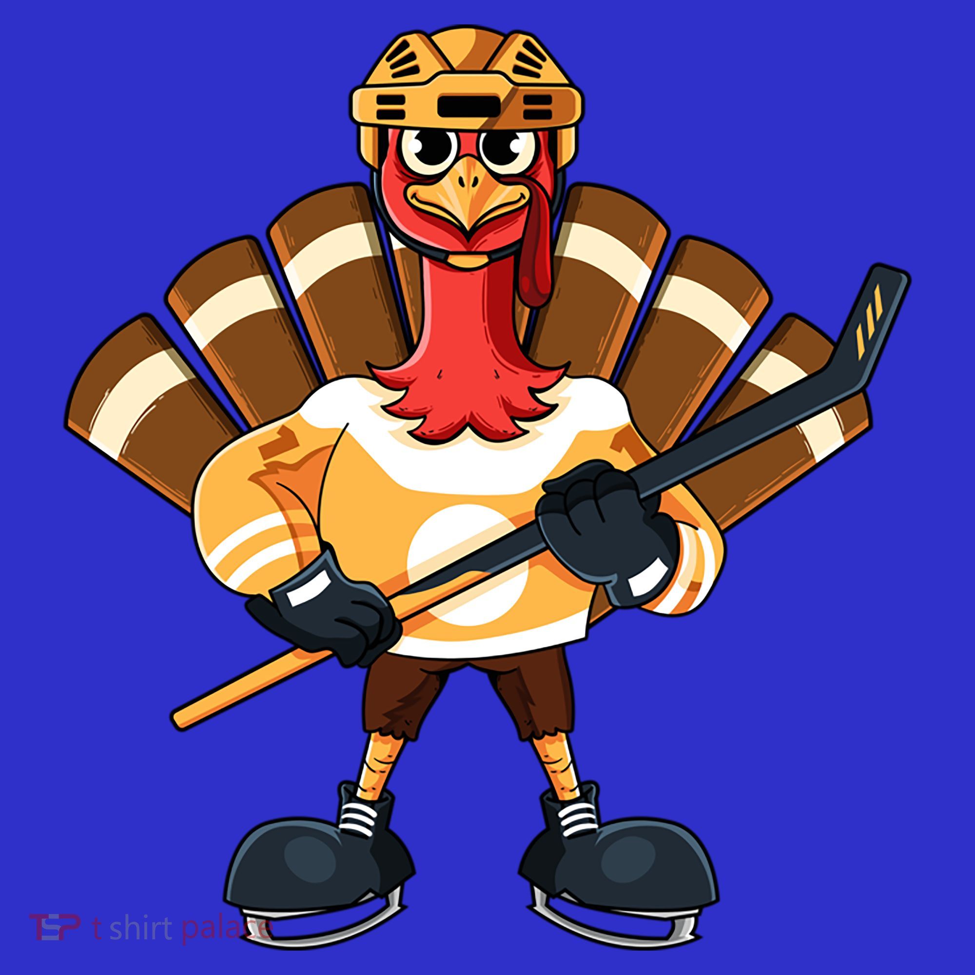 Thanksgiving Ice Hockey Gobble Player Turkey Skater Gift Great Gift Long Sleeve Shirt