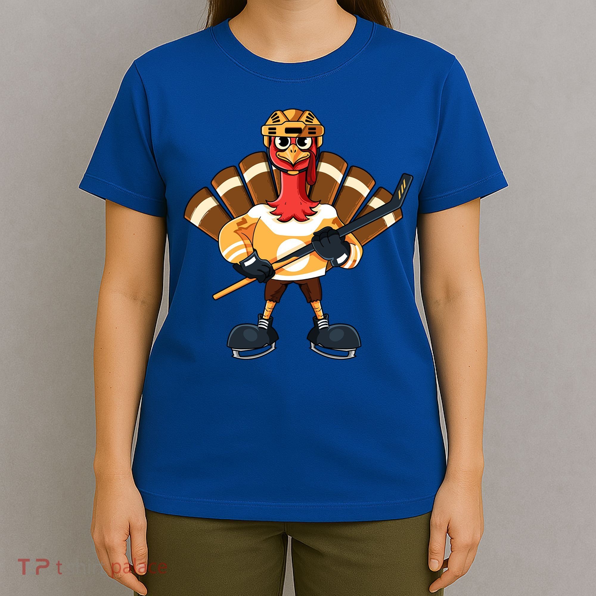 Thanksgiving Ice Hockey Gobble Player Turkey Skater Gift Great Gift T-Shirt