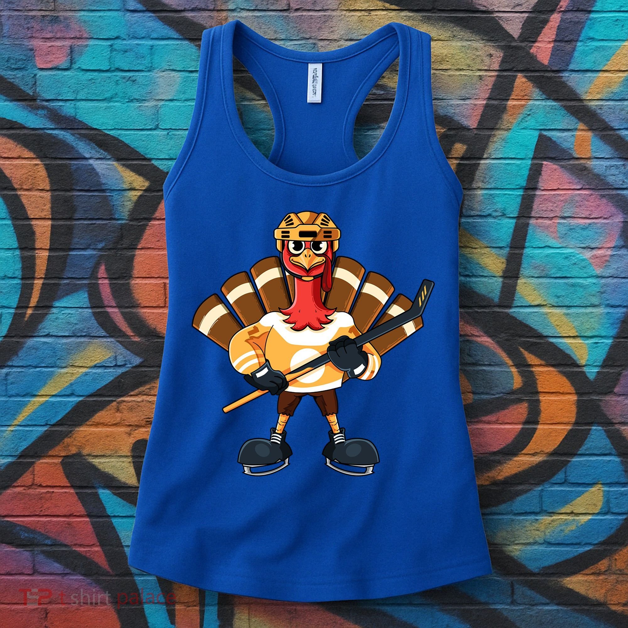 Thanksgiving Ice Hockey Gobble Player Turkey Skater Gift Great Gift Women's Tank Top