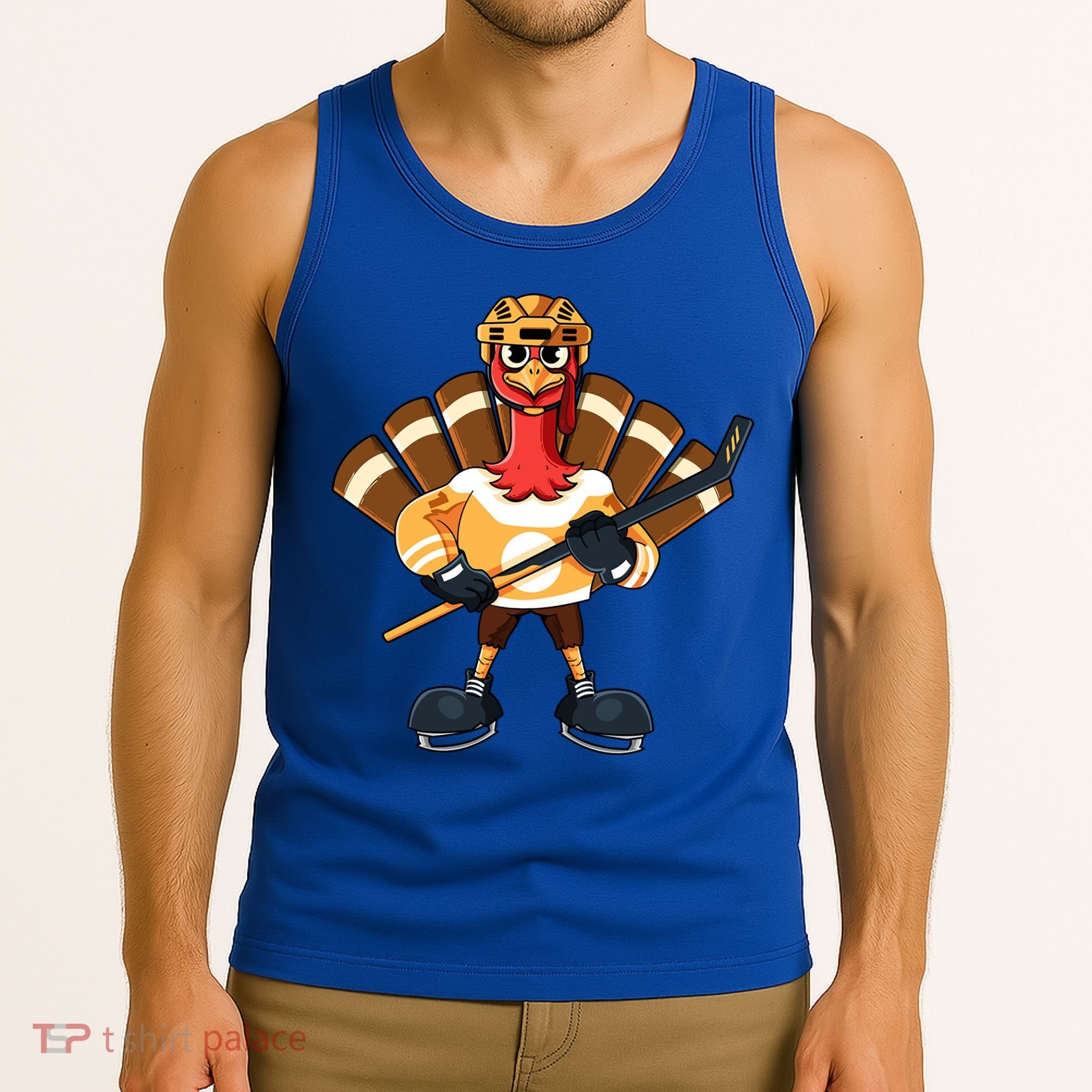 Thanksgiving Ice Hockey Gobble Player Turkey Skater Gift Great Gift Tank Top