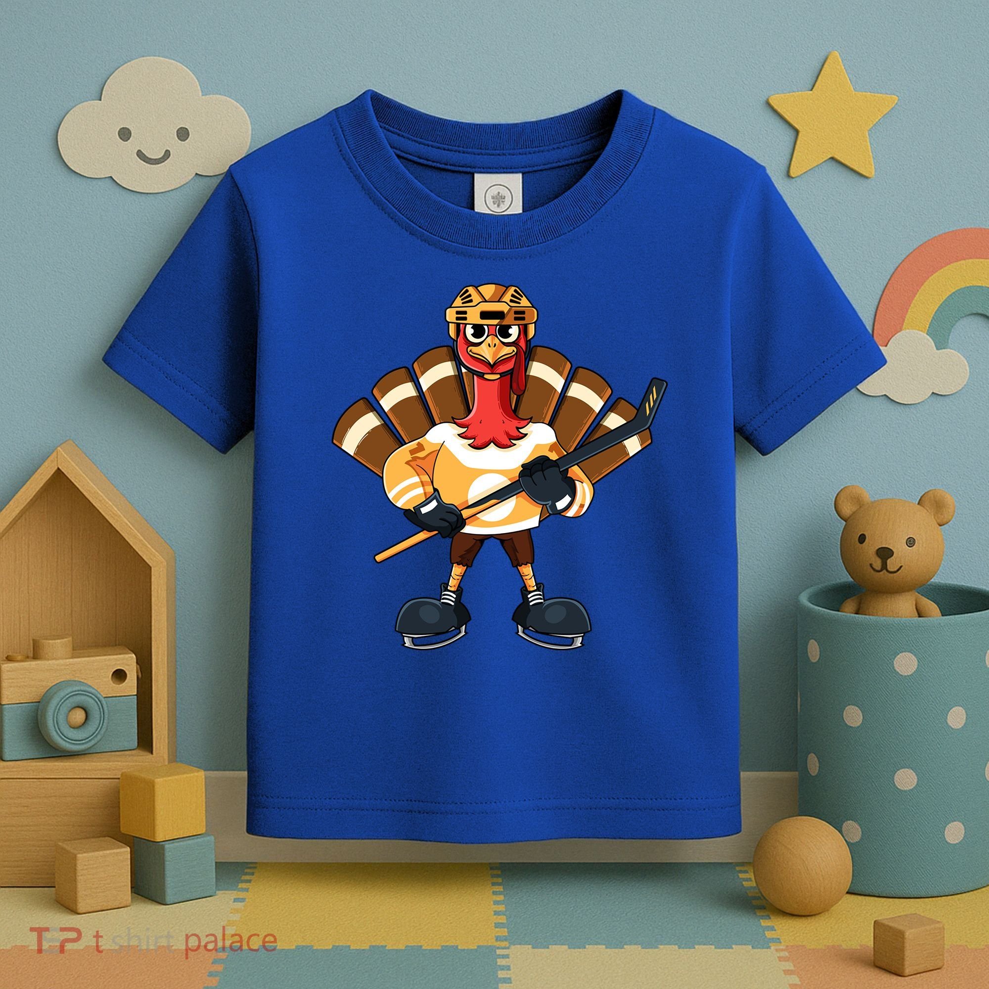 Thanksgiving Ice Hockey Gobble Player Turkey Skater Gift Great Gift Toddler T-Shirt