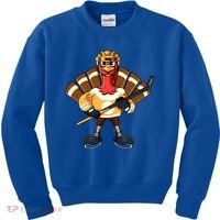 Thanksgiving Ice Hockey Gobble Player Turkey Skater Gift Great Gift Kids Sweatshirt thumb 0