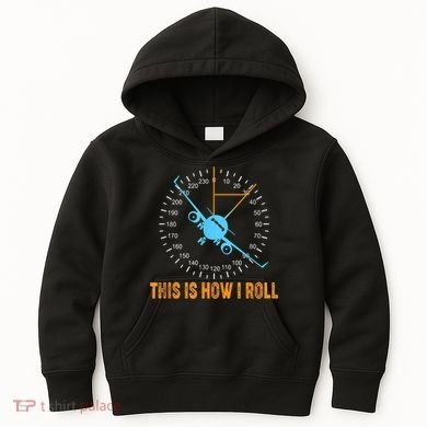 This Is How I Roll Airplane Pilo Aviation Kids Hoodie