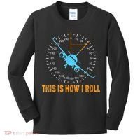 This Is How I Roll Airplane Pilo Aviation Kids Long Sleeve Shirt thumb 0