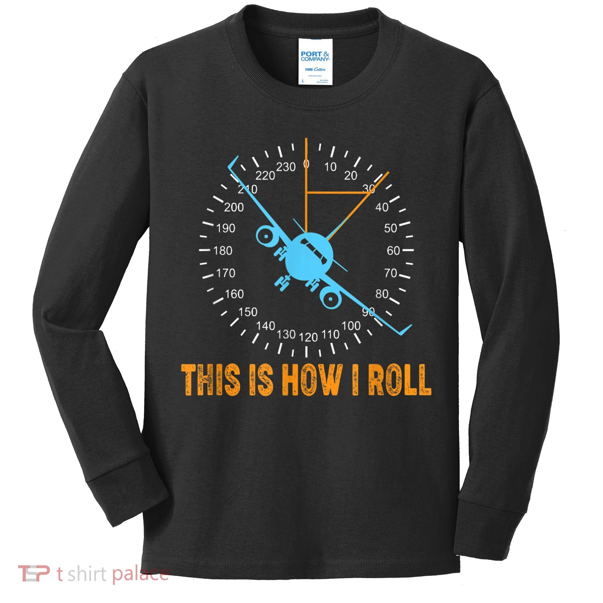 This Is How I Roll Airplane Pilo Aviation Kids Long Sleeve Shirt
