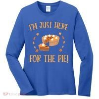 Thanksgiving I’m Just Here For The Pie Gift Women's Long Sleeve Shirt thumb 0