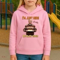 Thanksgiving IM Just Here For The Deviled Eggs Kids Hoodie thumb 3