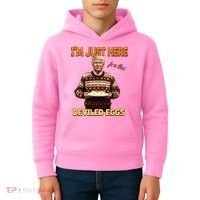 Thanksgiving IM Just Here For The Deviled Eggs Kids Hoodie thumb 4