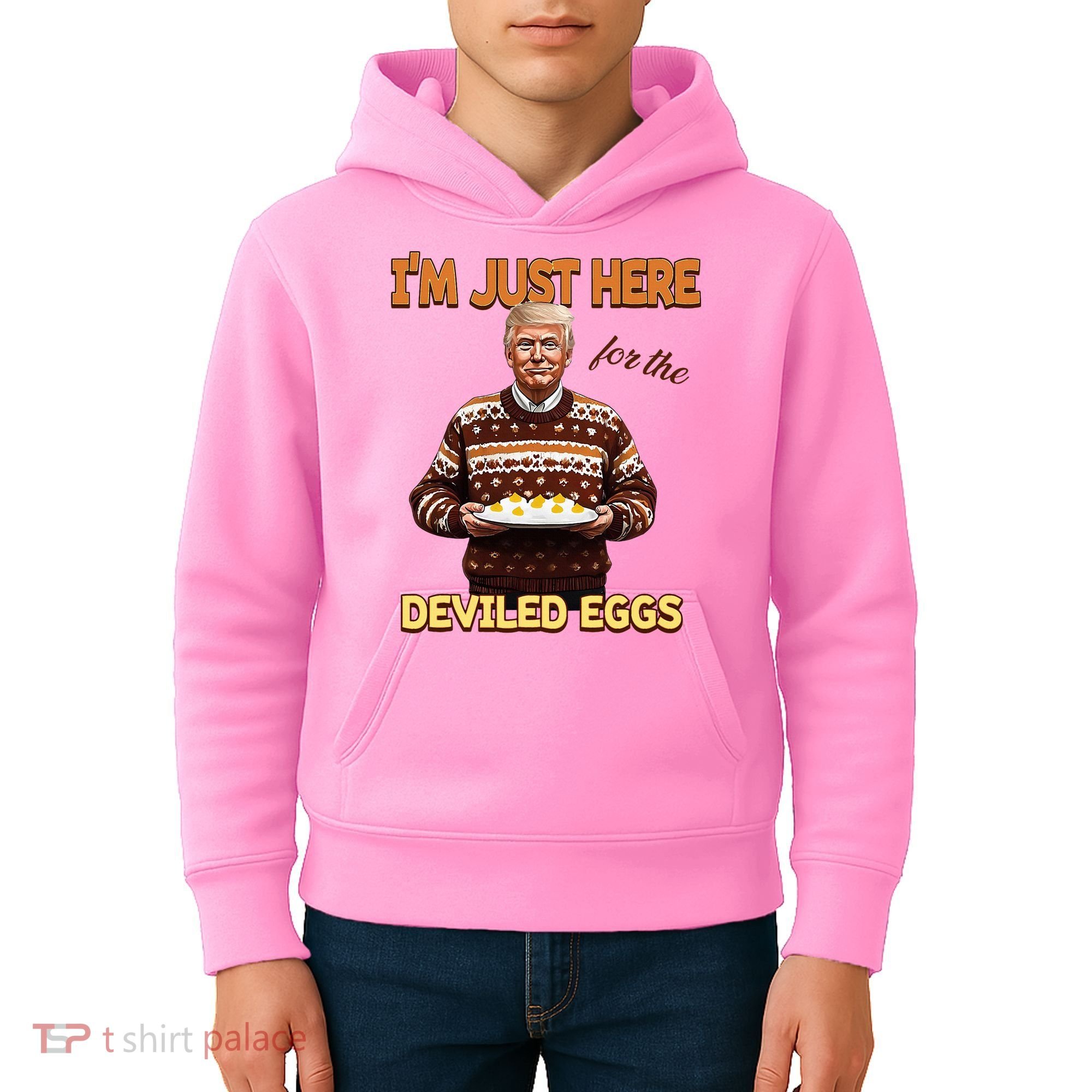 Thanksgiving IM Just Here For The Deviled Eggs Kids Hoodie