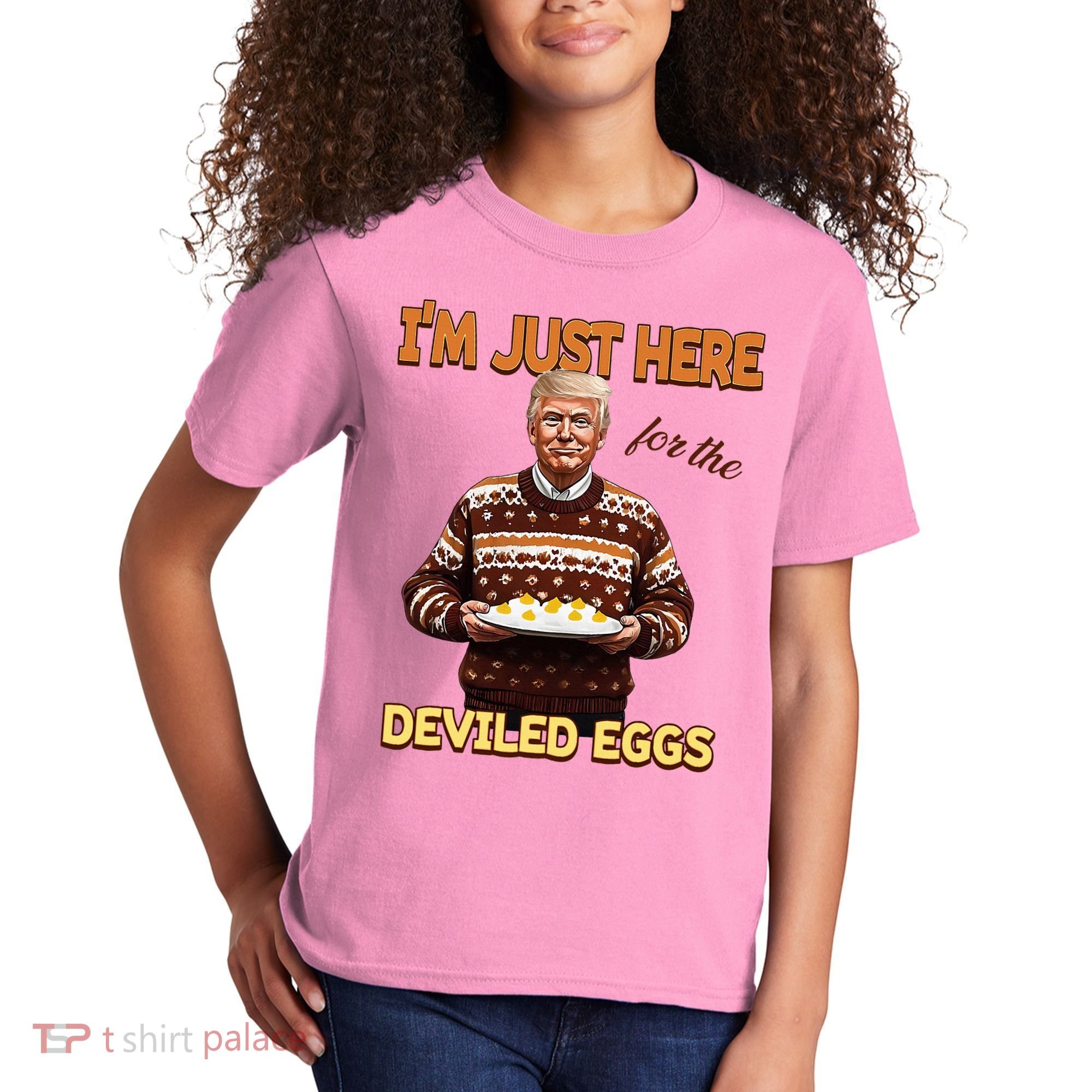 Thanksgiving IM Just Here For The Deviled Eggs Kids T-Shirt