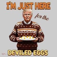 Thanksgiving IM Just Here For The Deviled Eggs Tie-Dye T-Shirt thumb 2