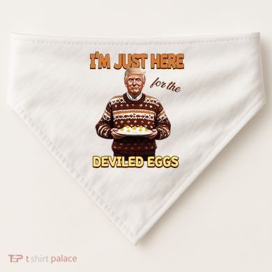 Thanksgiving IM Just Here For The Deviled Eggs USA-Made Doggie Bandana