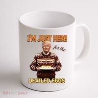 Thanksgiving IM Just Here For The Deviled Eggs Coffee Mug thumb 1