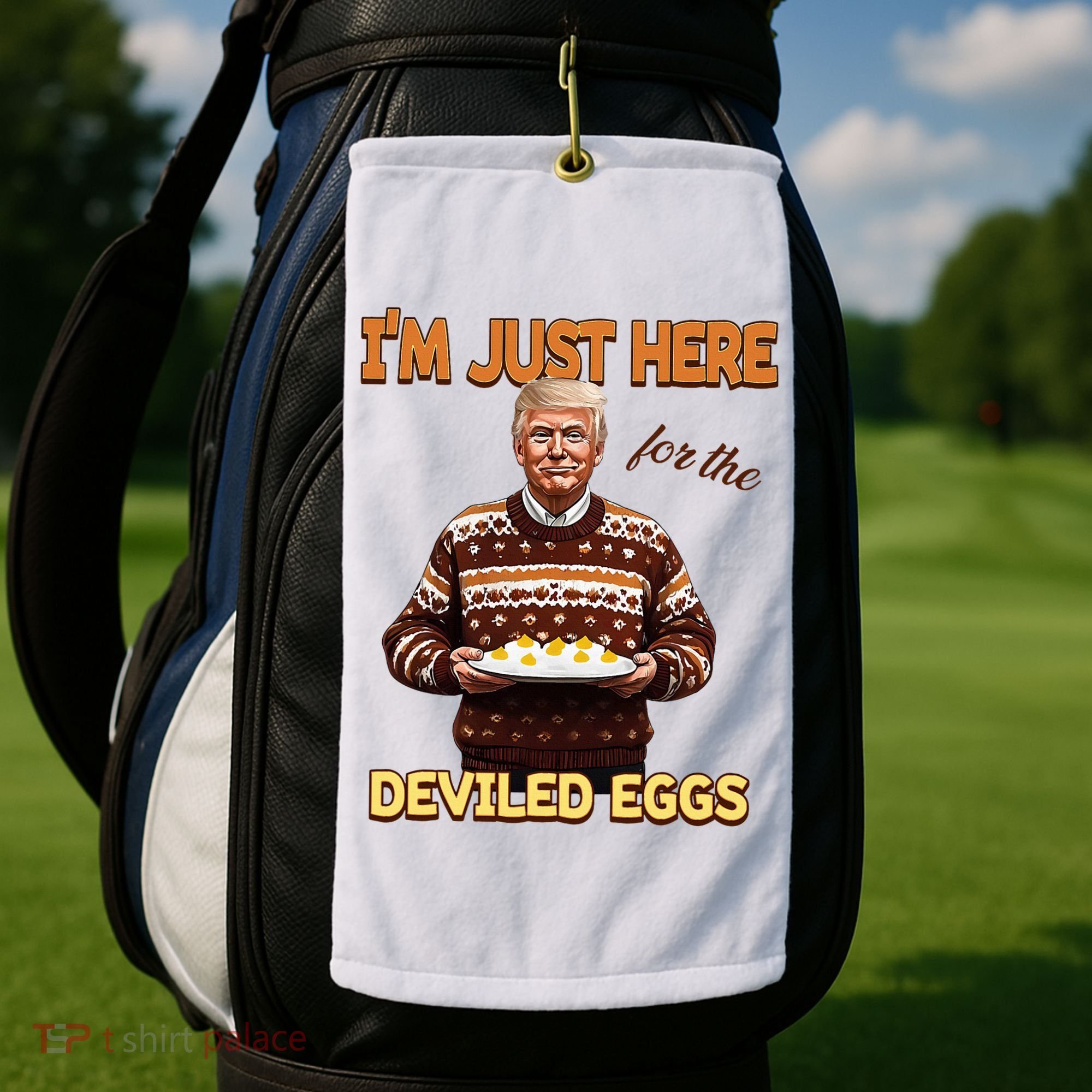Thanksgiving IM Just Here For The Deviled Eggs Golf Towel