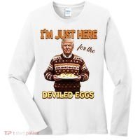 Thanksgiving IM Just Here For The Deviled Eggs Women's Long Sleeve Shirt thumb 0