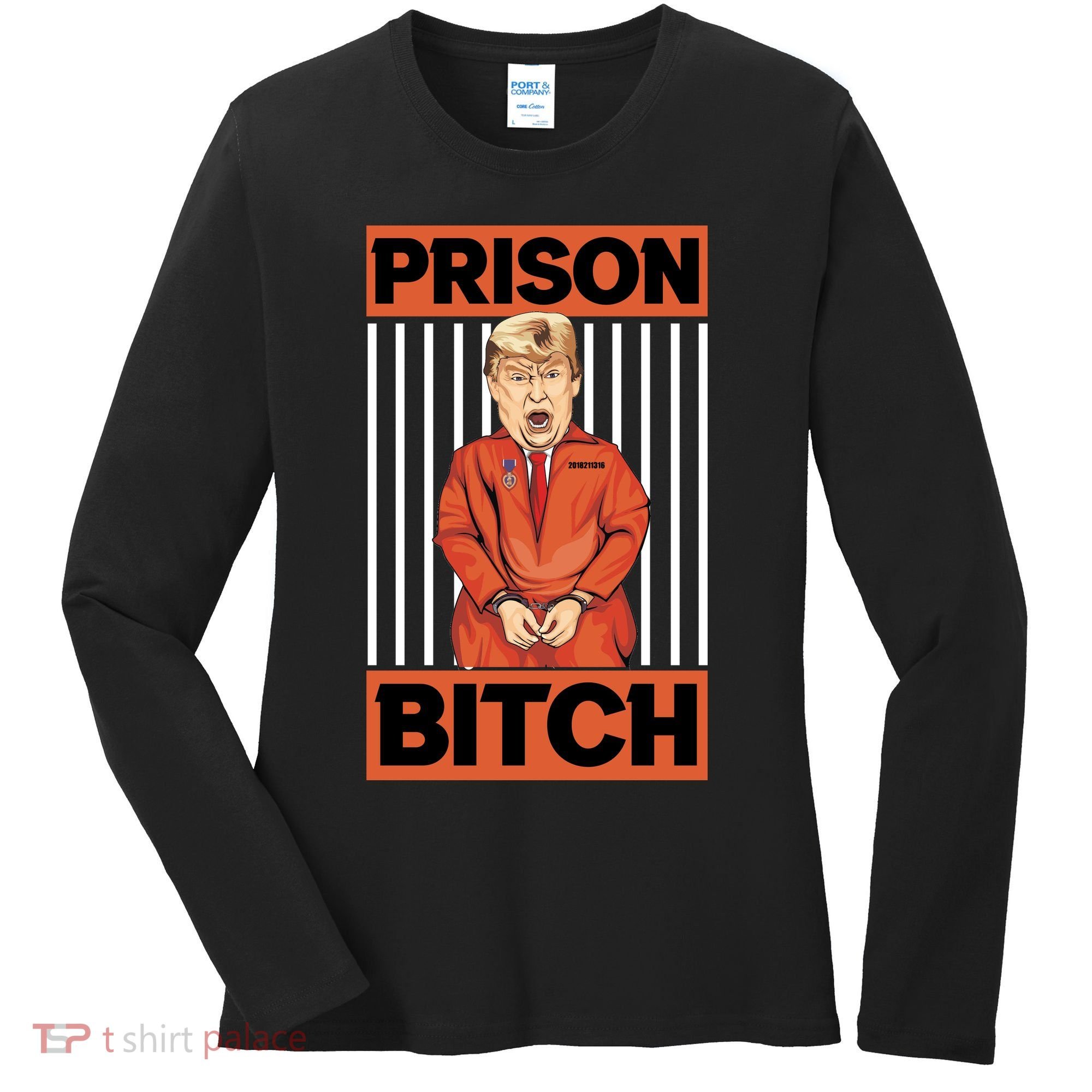 Trump In Jail | PARODY Prison Bitch Women's Long Sleeve Shirt