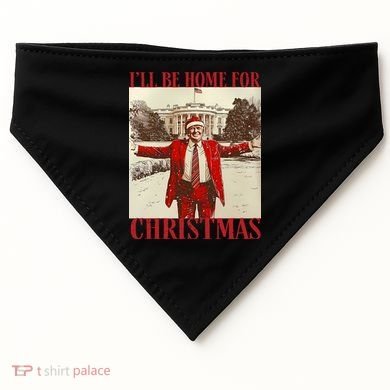 Trump I Ll Be Home For Christmas. USA-Made Doggie Bandana