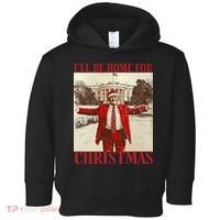 Trump I Ll Be Home For Christmas. Toddler Hoodie thumb 0