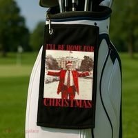 Trump I Ll Be Home For Christmas. Golf Towel thumb 2