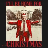 Trump I Ll Be Home For Christmas. Women's T-Shirt thumb 6