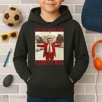 Trump I Ll Be Home For Christmas. Kids Hoodie thumb 2