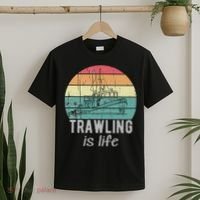 Trawling Is Life Retro Trawler Fishing Boat T-Shirt thumb 2