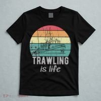 Trawling Is Life Retro Trawler Fishing Boat T-Shirt thumb 5