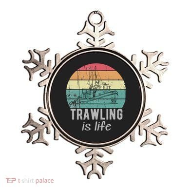Trawling Is Life Retro Trawler Fishing Boat Ornament