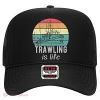 Trawling Is Life Retro Trawler Fishing Boat Hat thumb 0
