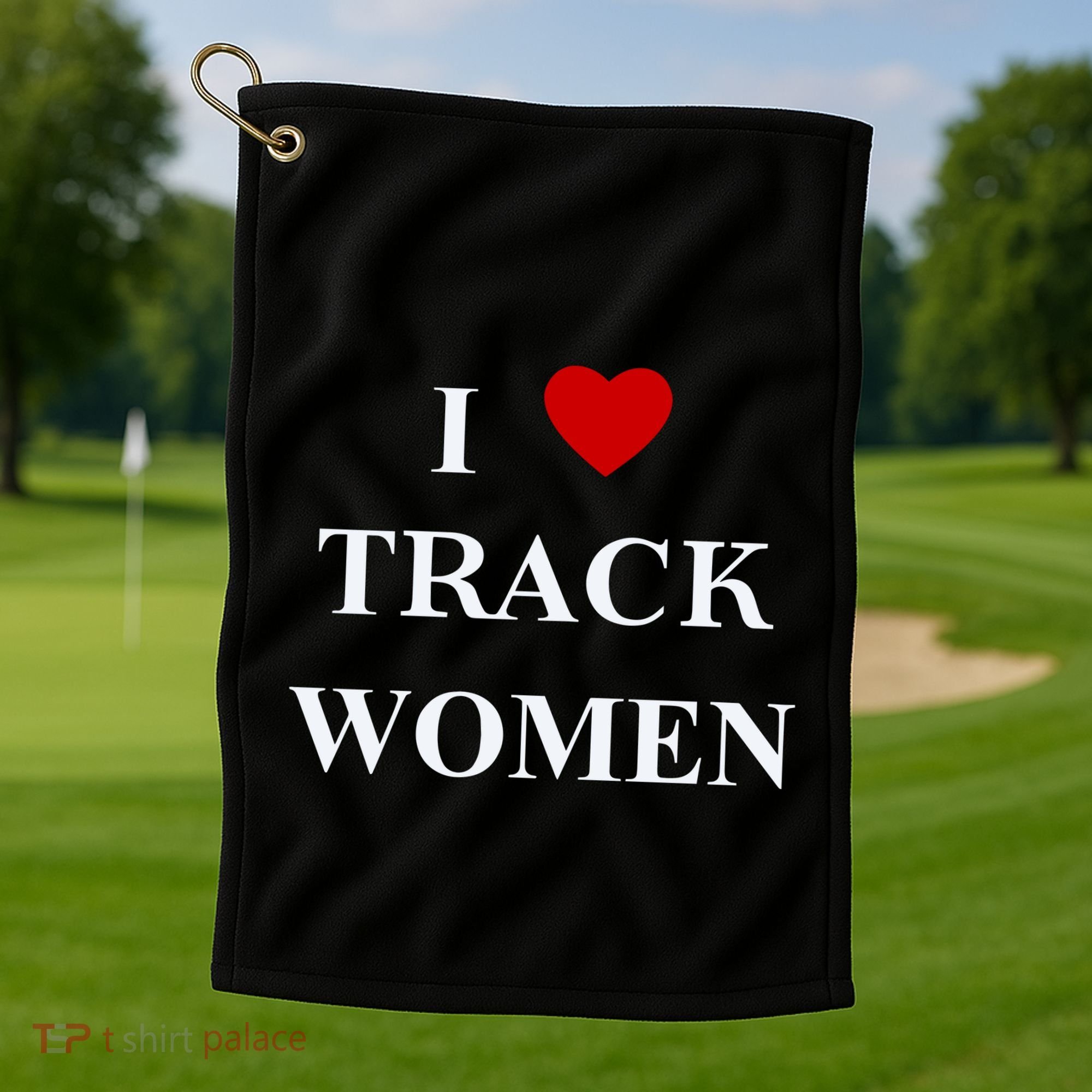 Tf I Love Track Women Golf Towel