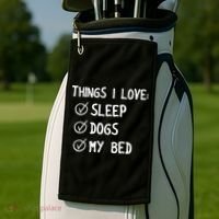 Things I Love Sleep Dogs My Bed Golf Towel thumb 2