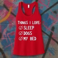 Things I Love Sleep Dogs My Bed Women's Tank Top thumb 3