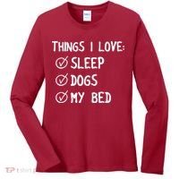 Things I Love Sleep Dogs My Bed Women's Long Sleeve Shirt thumb 0