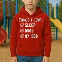 Things I Love Sleep Dogs My Bed Kids Hoodie thumb 2