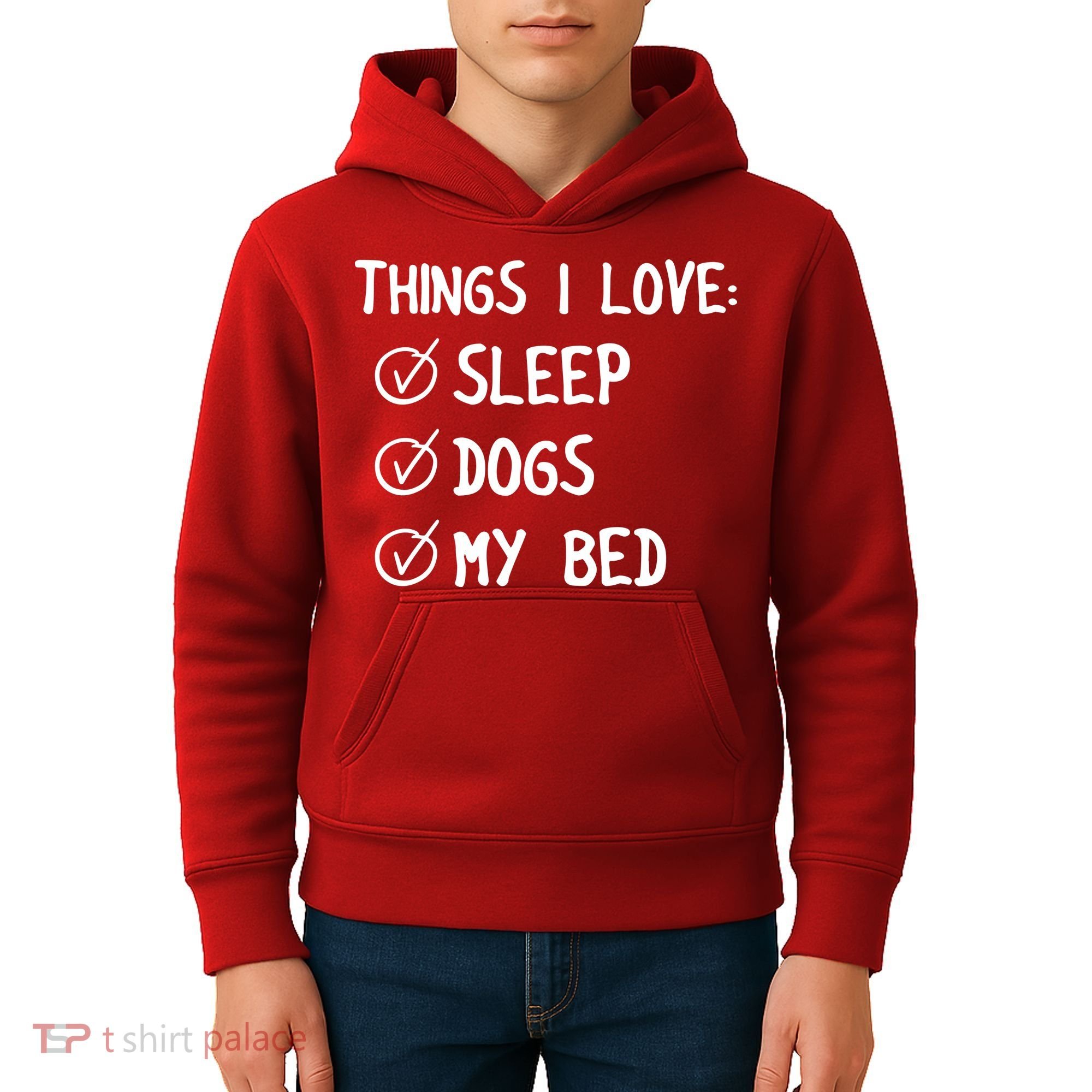 Things I Love Sleep Dogs My Bed Kids Hoodie