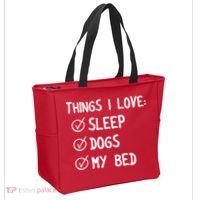 Things I Love Sleep Dogs My Bed Tote Bag thumb 2