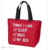 Things I Love Sleep Dogs My Bed Tote Bag thumb 3