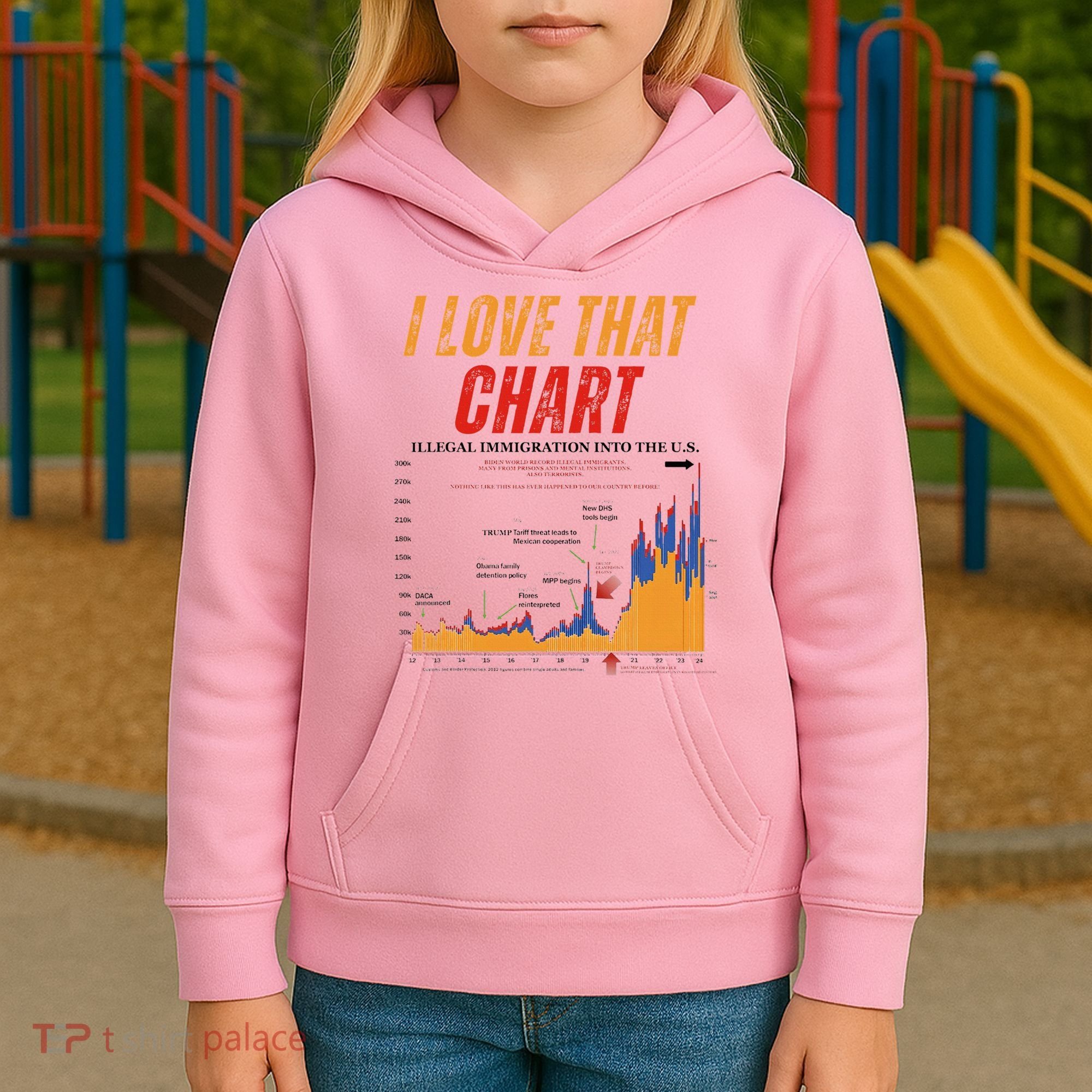Trump I Love That Chart Kids Hoodie
